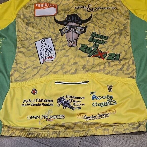 Mens Promal Cycling Jersey - Yellow and Green 2XL - Picture 3 of 4